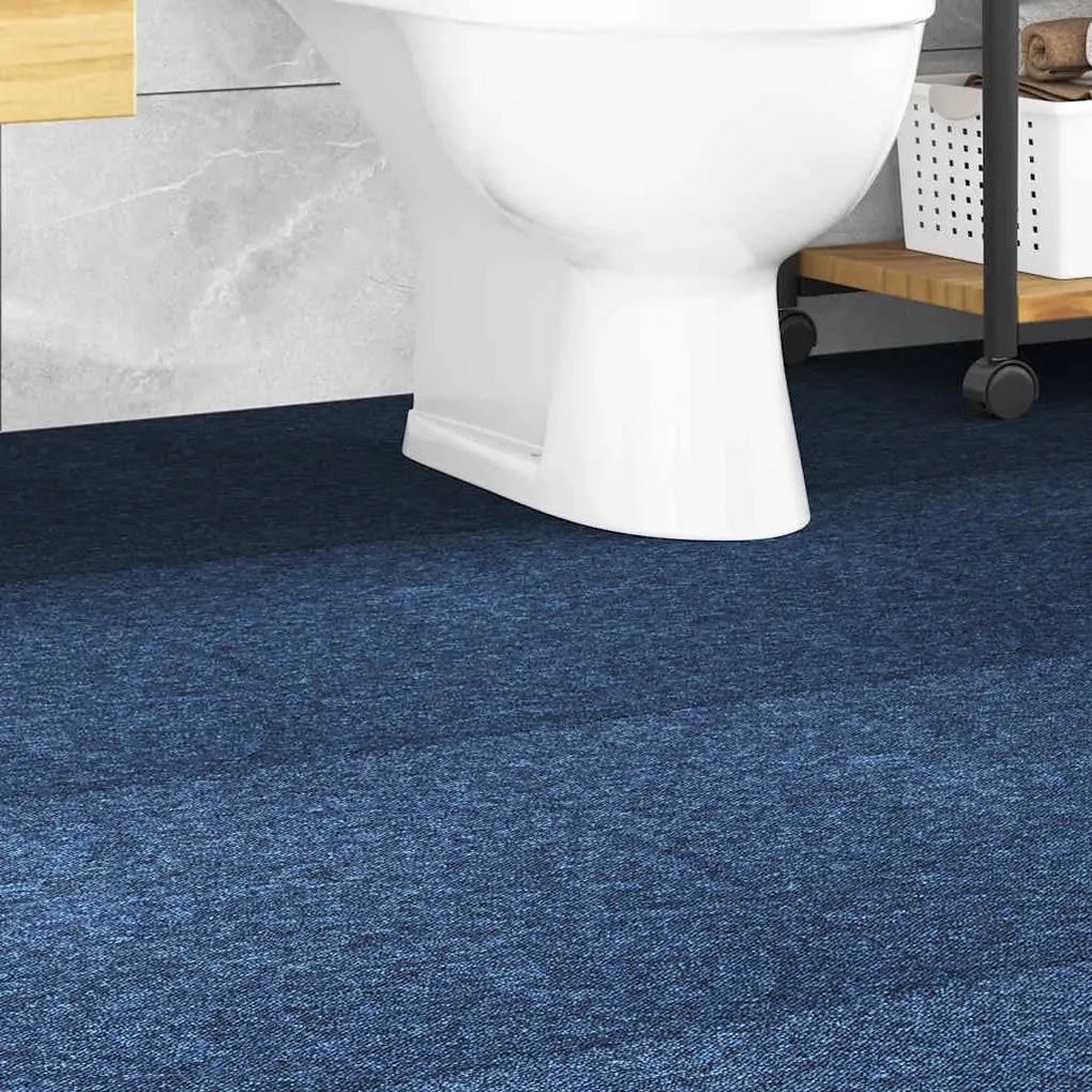 vidaXL Ladrilhos carpete para pisos 20 pcs 5 m² 50x50 cm azul-escuro