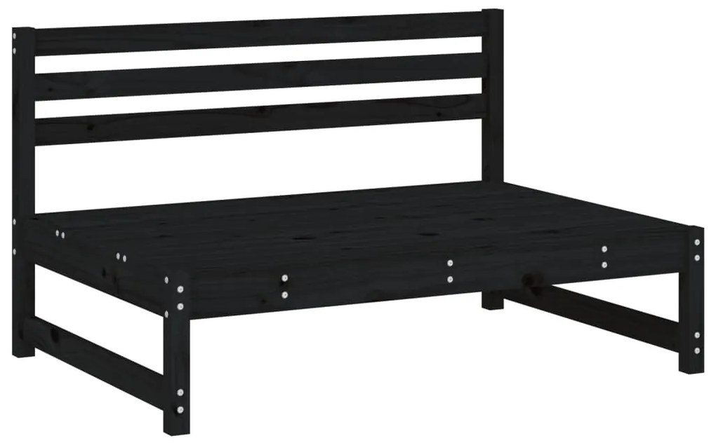 4 pcs conjunto lounge de jardim madeira de pinho maciça preto