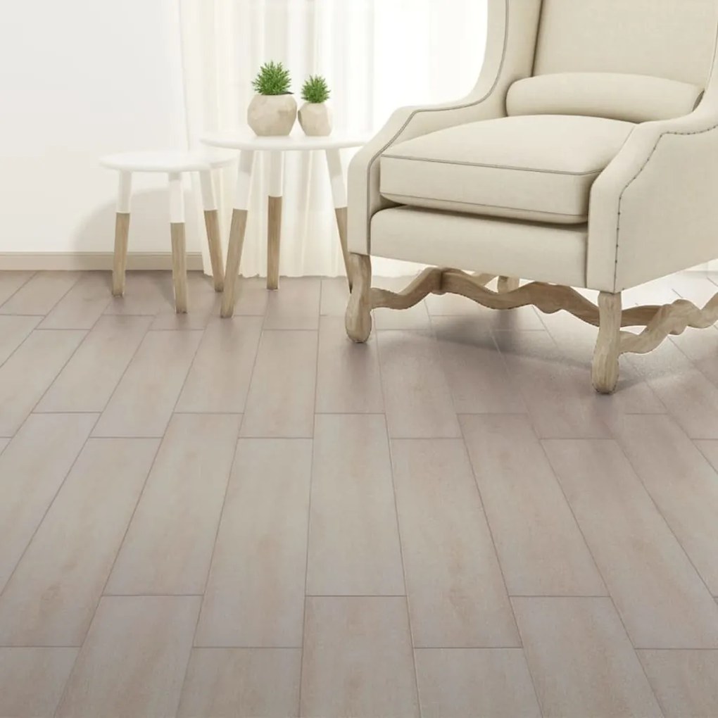 342874 vidaXL Tábuas de soalho PVC autoadesivas 2,51 m² 2 mm carvalho branco