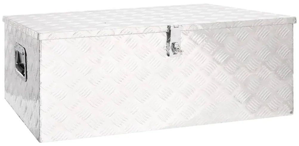 Caixa de arrumação 100x55x37 cm alumínio prateado