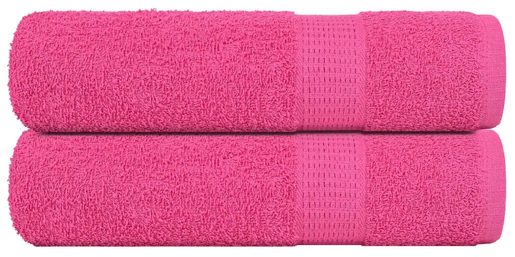 vidaXL Toalhas de mãos 2 pcs 50x100 cm 360 gsm 100% algodão rosa