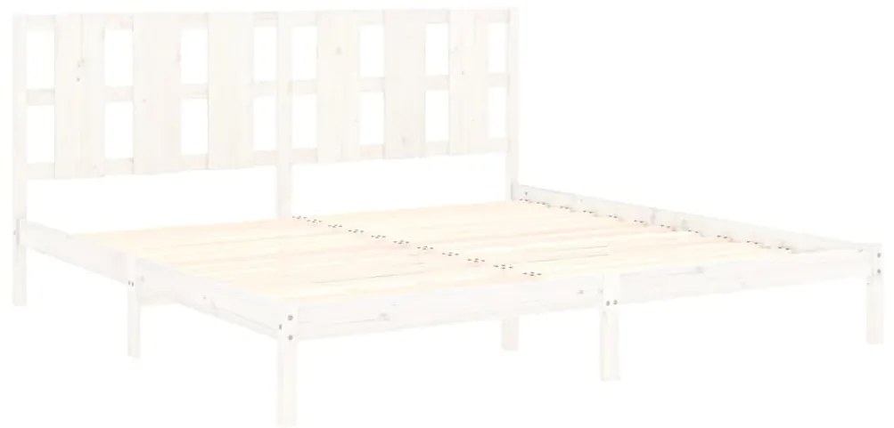 Estrutura de cama super king 180x200 cm madeira maciça branco