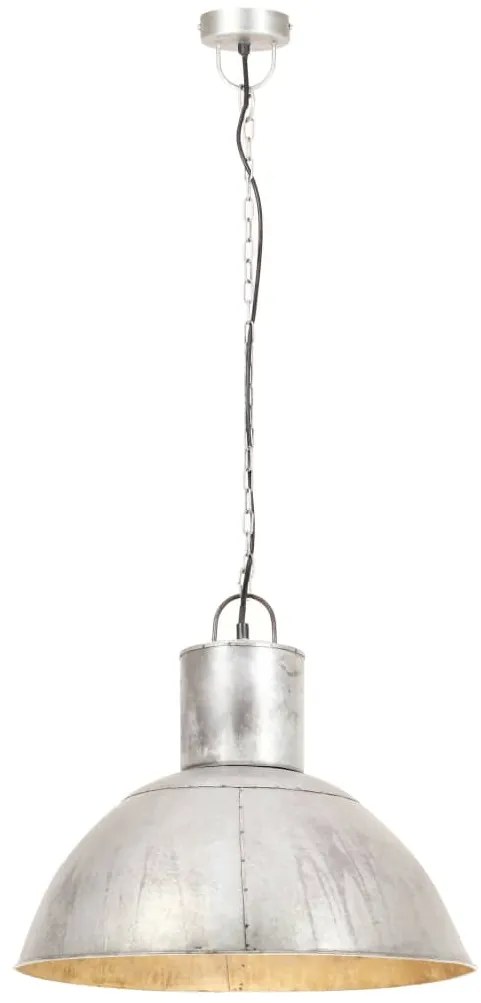 Candeeiro suspenso redondo 25 W 48 cm E27 prateado