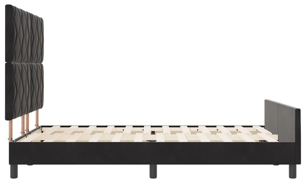 Cama vidaXL Preta 140x200 cm Veludo
