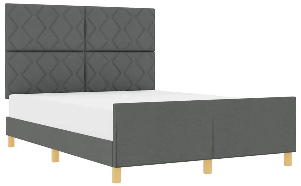 Cama em Tecido Cinza Escuro 140x190 cm