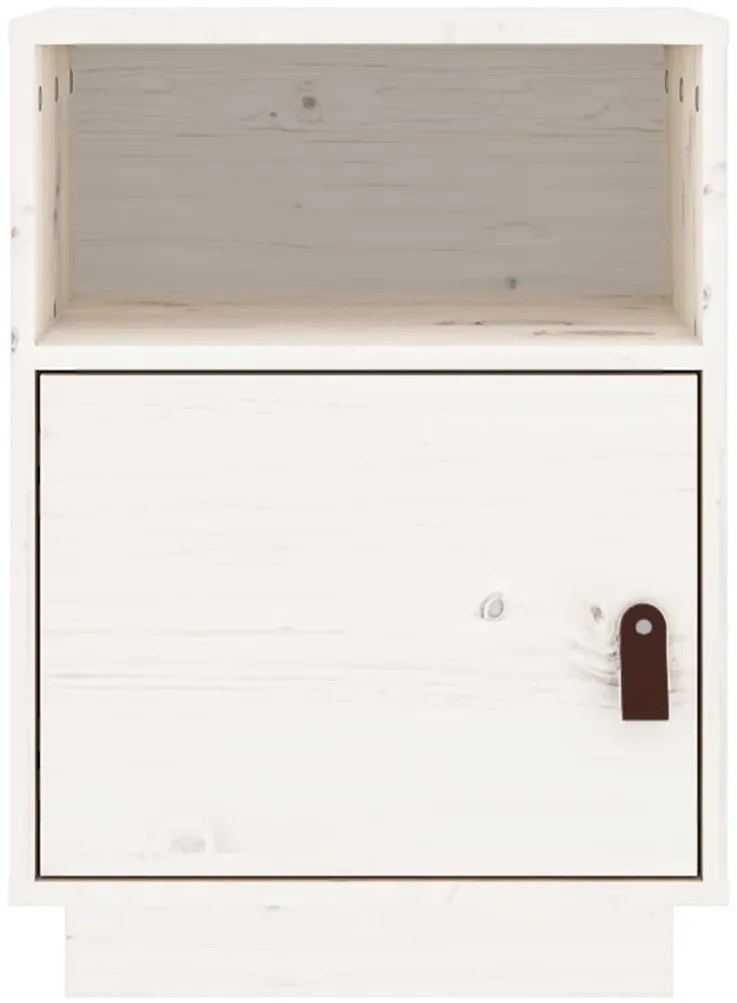 Mesa de cabeceira 40x34x55 cm madeira de pinho maciça branco