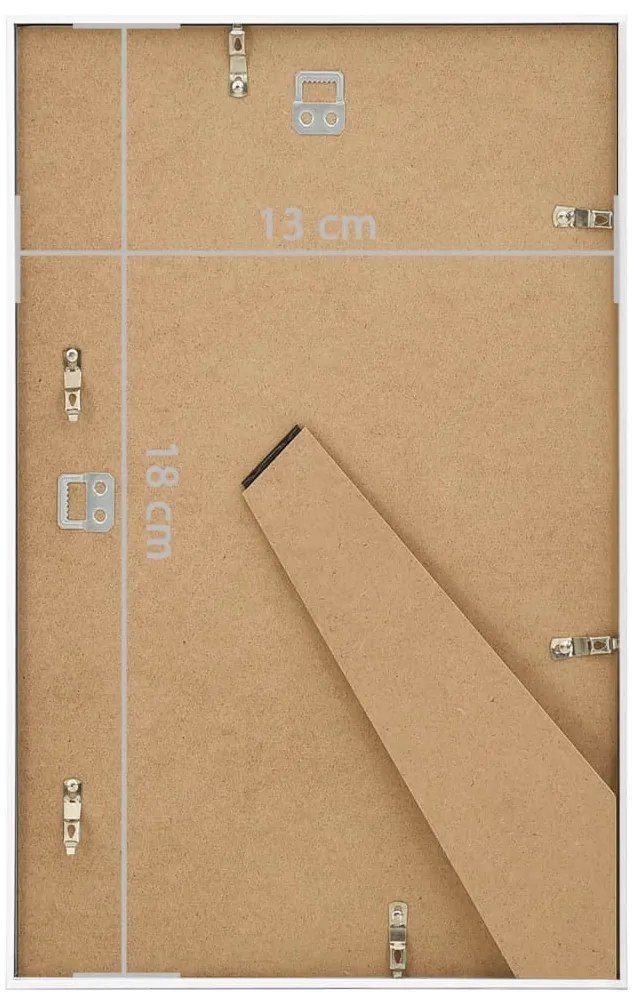 Molduras para parede ou mesa 5 pcs 13x18 cm MDF branco