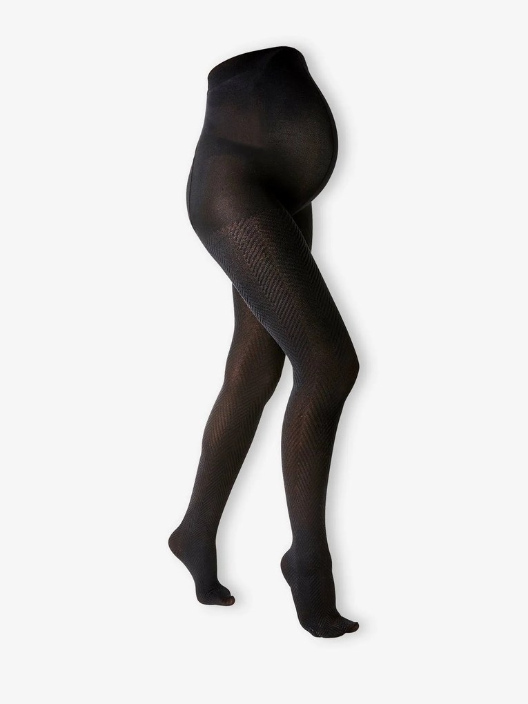Collants em espinhado, para grávida preto