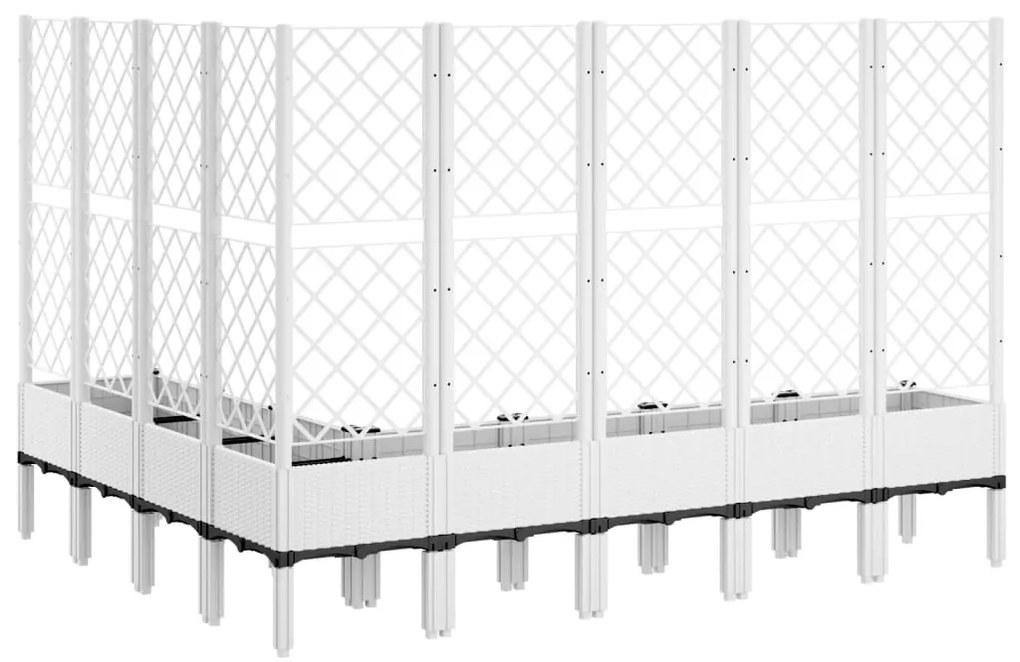 Vaso/floreira jardim c/ treliça 200x160x142 cm PP branco