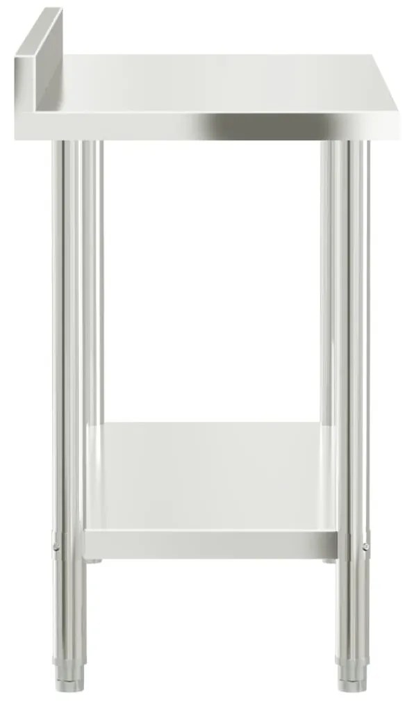 Mesa cozinha rebordo antissalpicos 110x55x93 cm aço inoxidável