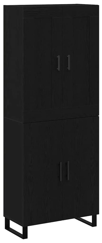 Highboard Carvalho Preto 69.5x34x180 cm Madeira de Engenharia