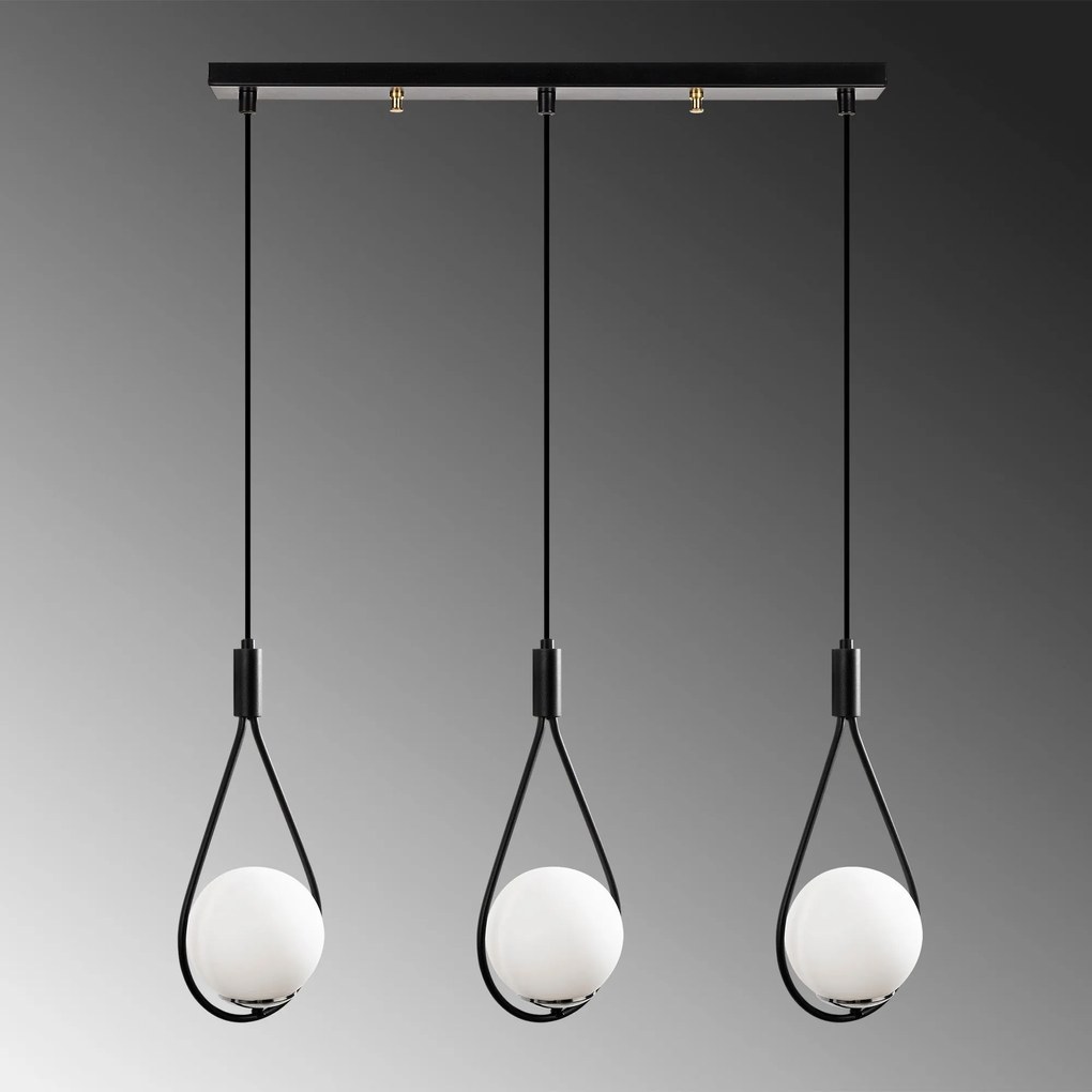 Candeeiro de Teto Mudoni – Preto – 70 x 15 cm