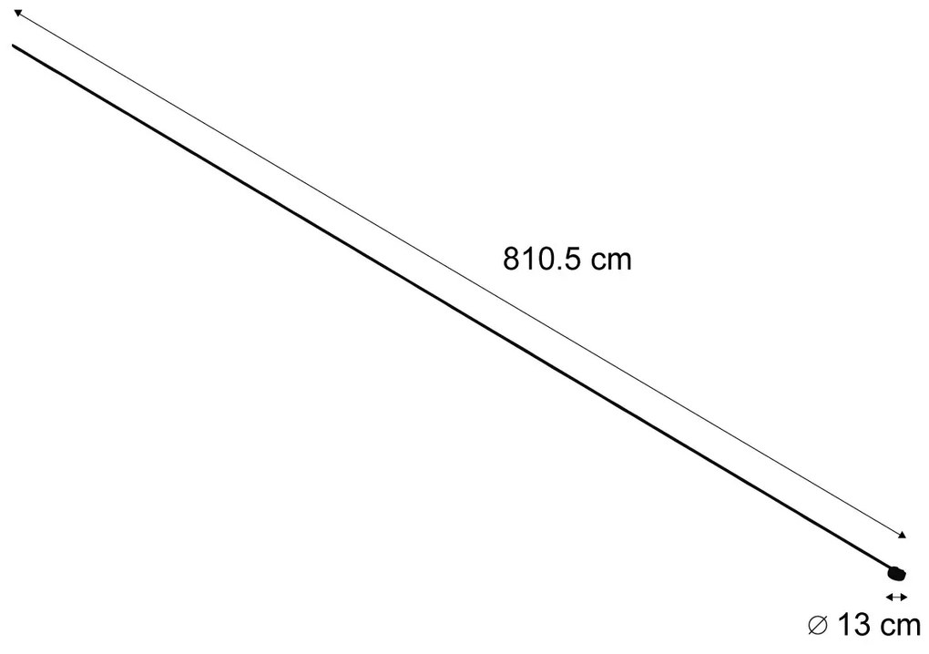 Sistema de iluminação de trilho moderno preto monofásico 800 cm com fonte de alimentação redonda - Magnetic