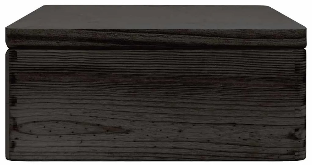 Caixa de madeira tampa preta 40x30x13 cm pinho madeira maciça