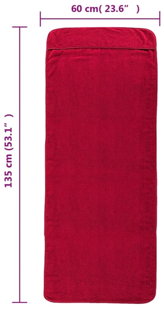 Toalhas de praia 4 pcs 60x135 cm tecido 400 GSM bordô