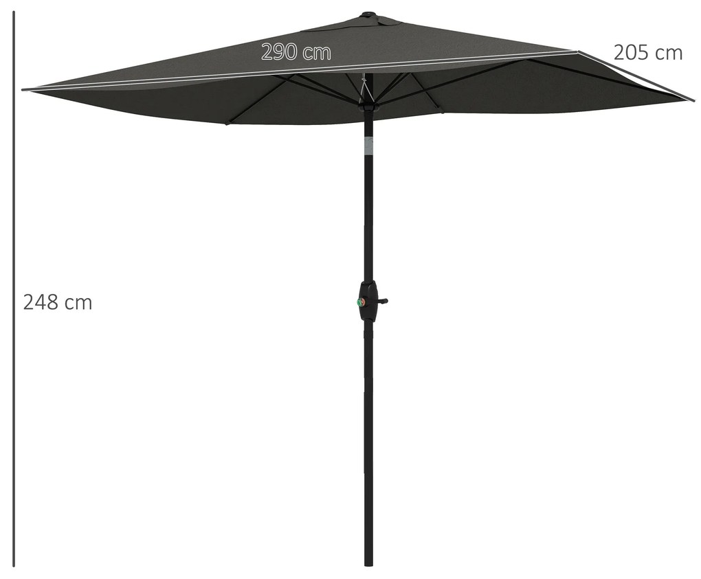 Chapéu de Sol de Jardim 300x200x248 cm Proteção UV50+ Chapéu de Sol de