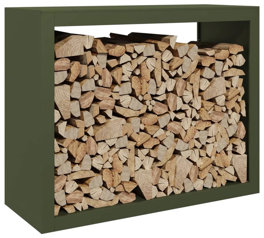 Suporte para lenha 100x40x80 cm aço verde