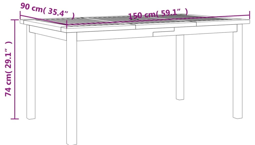 7 pcs conjunto de jantar para jardim madeira de acácia maciça