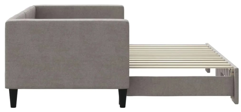 Sofá-cama com gavetão 80x200 cm tecido cinzento-acastanhado