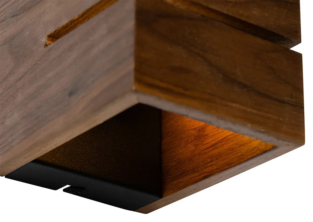 Candeeiro de parede rústico em madeira de noz 9,7 - Transfer Groove