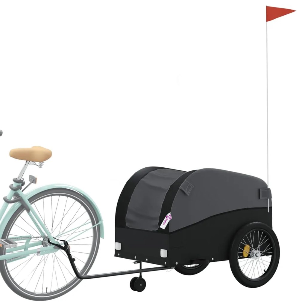 Reboque para bicicleta 45 kg ferro preto