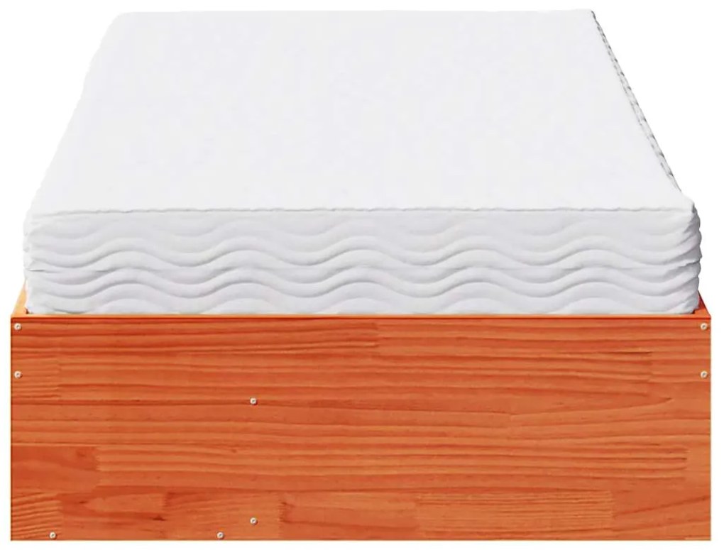 Sofá-cama com colchão 90x200 cm pinho maciço castanho-mel