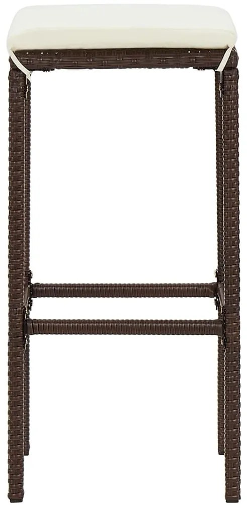 5 pcs conjunto de bar p/ jardim acácia maciça/vime PE castanho