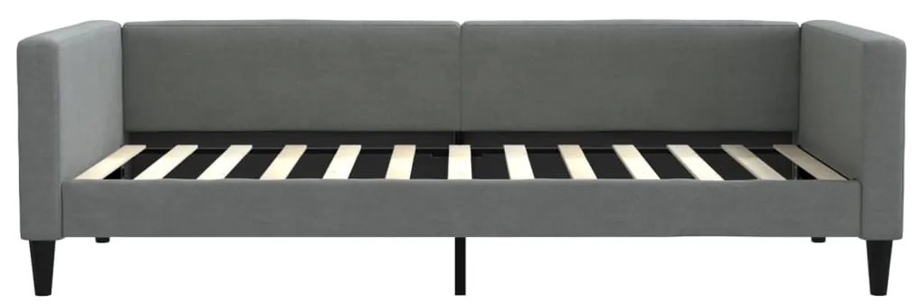 Sofá-cama com gavetão 100x200 cm tecido cinzento-escuro