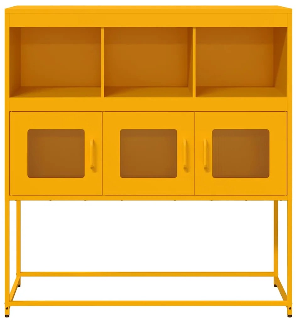Aparador 100,5x39x107 cm aço laminado a frio amarelo mostarda