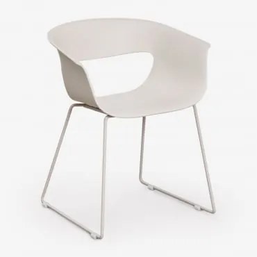 Pack De 4 Cadeiras De Jantar Em Polipropileno E Aço Alanys Branco Pedra - Sklum