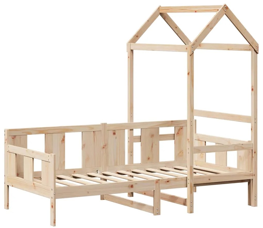 Sofá-cama com telhado 80x200 cm madeira de pinho maciça