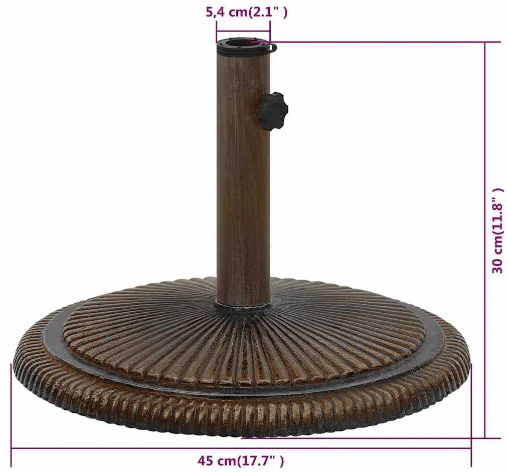 Base para guarda-sol ferro fundido 45x45x30 cm bronze