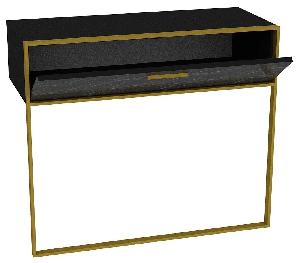 Aparador Polka – Dourado e Preto – 90 x 76,8 x 38,5 cm
