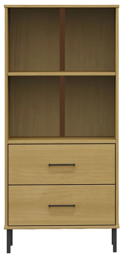 Estante c/ 2 gavetas 60x35x128,5cm madeira maciça OSLO castanho