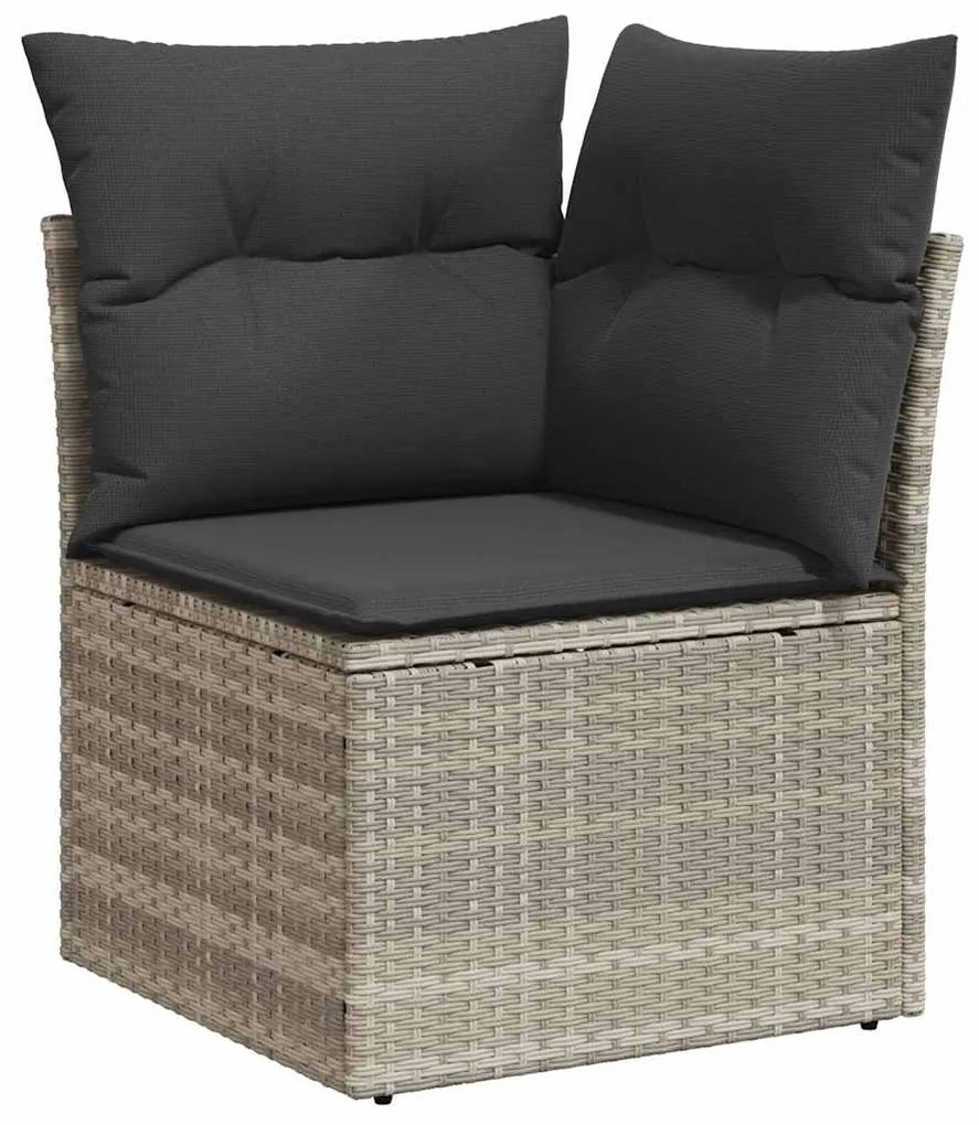 Conjunto de Sofás para Jardim vidaXL com Almofadas Cinzento-Claro Ratt