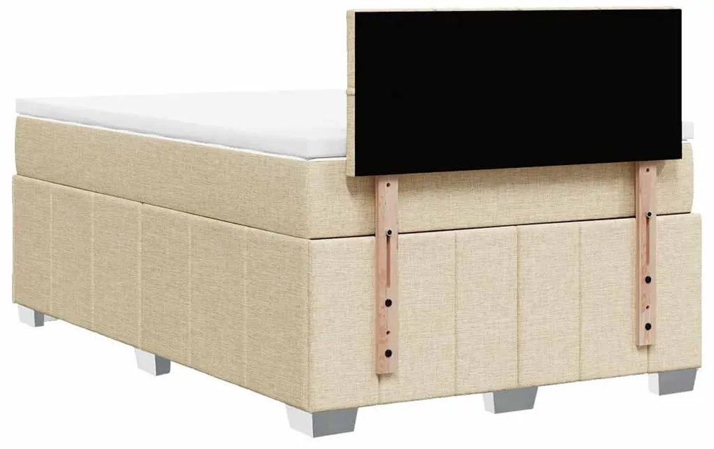 Cama com molas/colchão 120x200 cm tecido cor creme