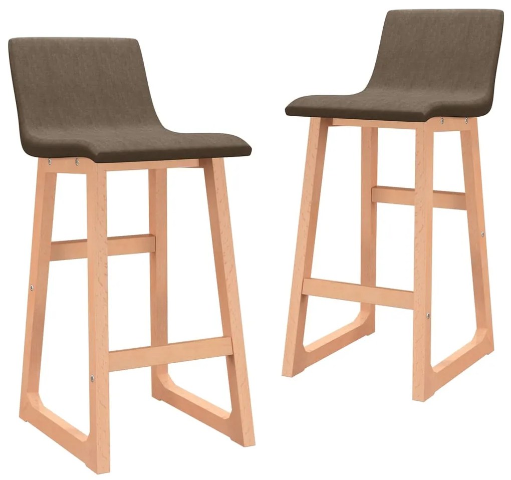 vidaXL Bancos de bar 2 pcs tecido castanho