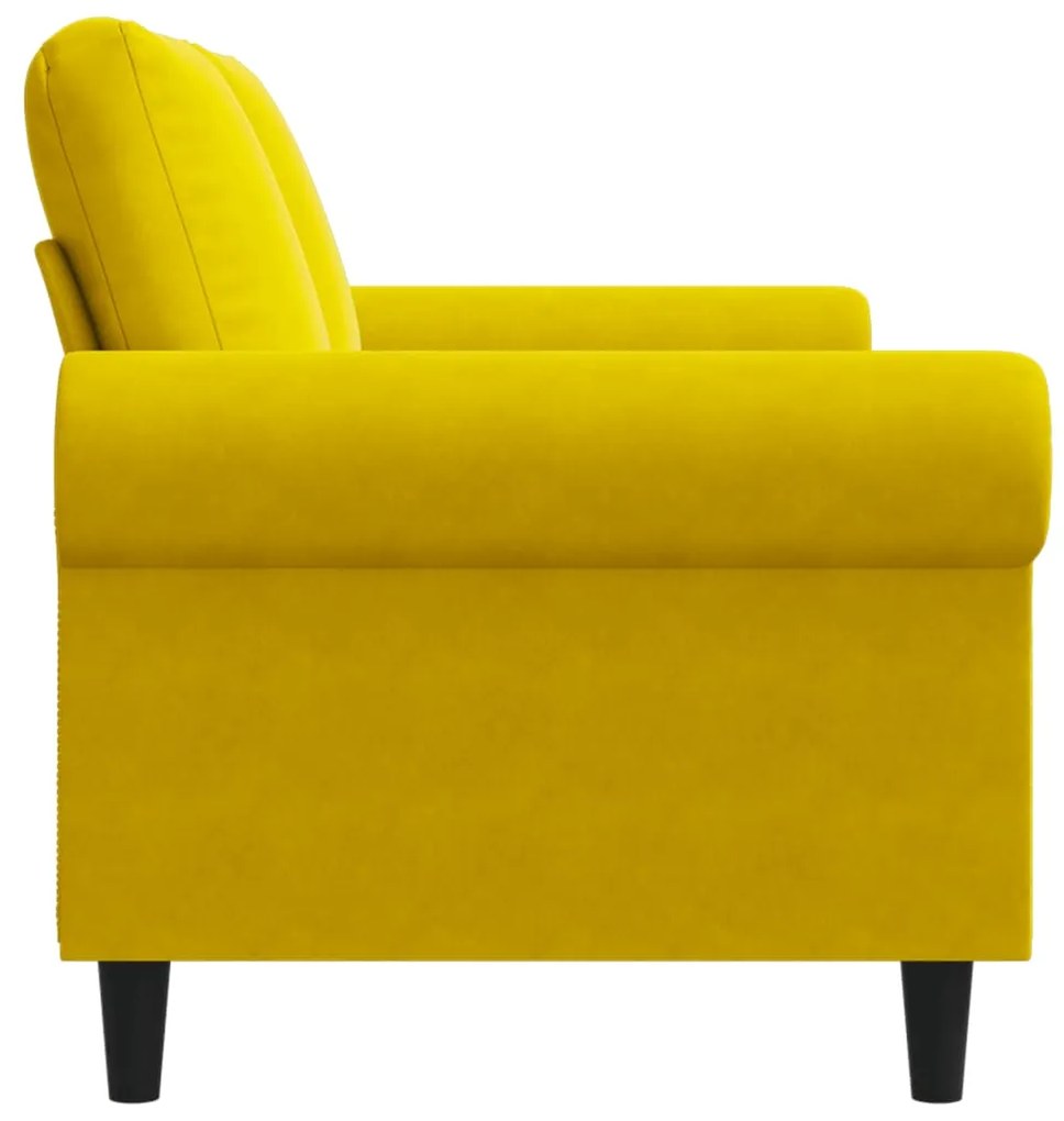 Sofá de 2 lugares veludo 140 cm amarelo