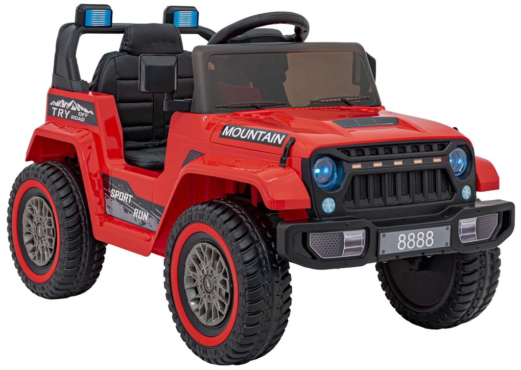 Carro elétrico para Crianças Off Road MOUNTAIN 12V Rodas Espuma EVA, Assento Couro ecológico Vermelho