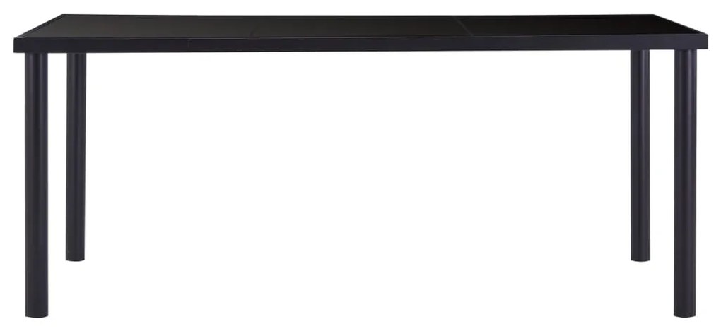 7 pcs conjunto de jantar couro artificial preto