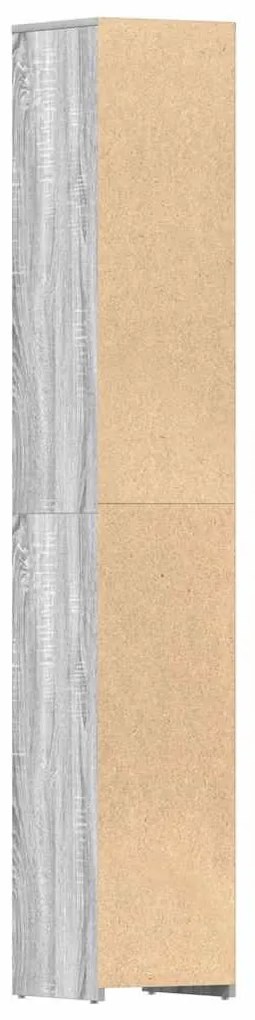 Armário WC 30x30x183,5 cm derivados de madeira cinzento sonoma