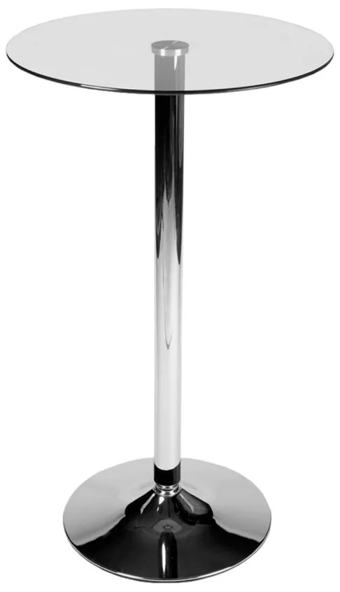 Mesa redonda de vidro transparente Ø60 x 105 cm