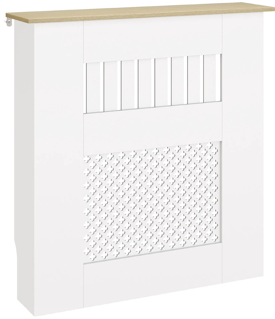 Cobertura para Radiadores Proteção Radiador de MDF 78x19x81 cm Desenho Moderno de Ripas Branco