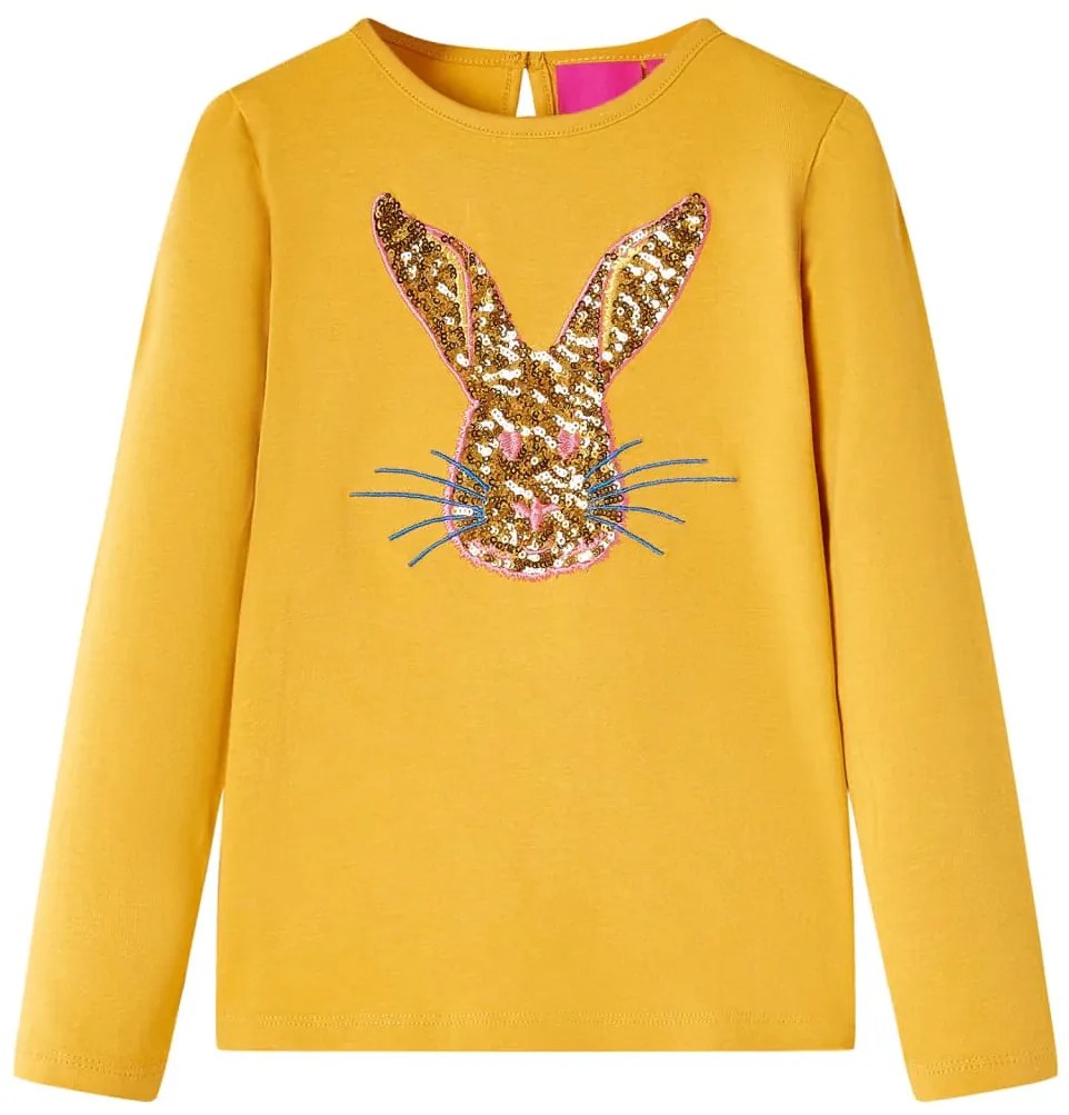 T-shirt de manga comprida para criança cor ocre 104