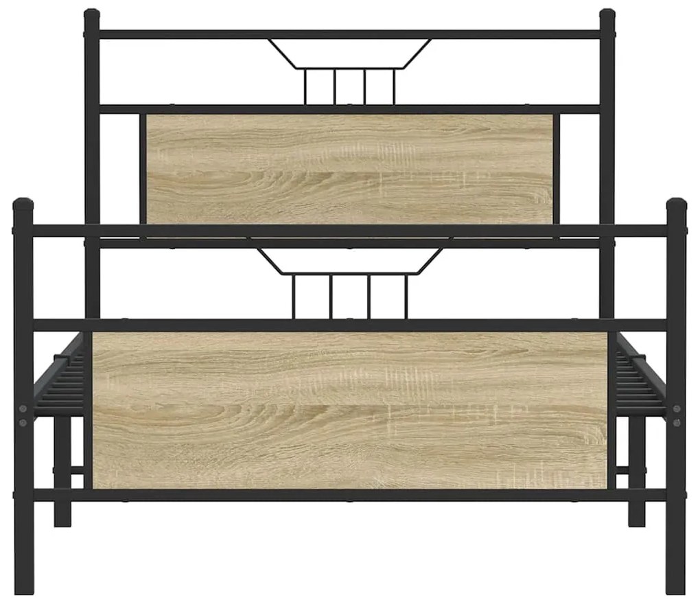 Estrutura de cama sem colchão 107x203 cm carvalho sonoma