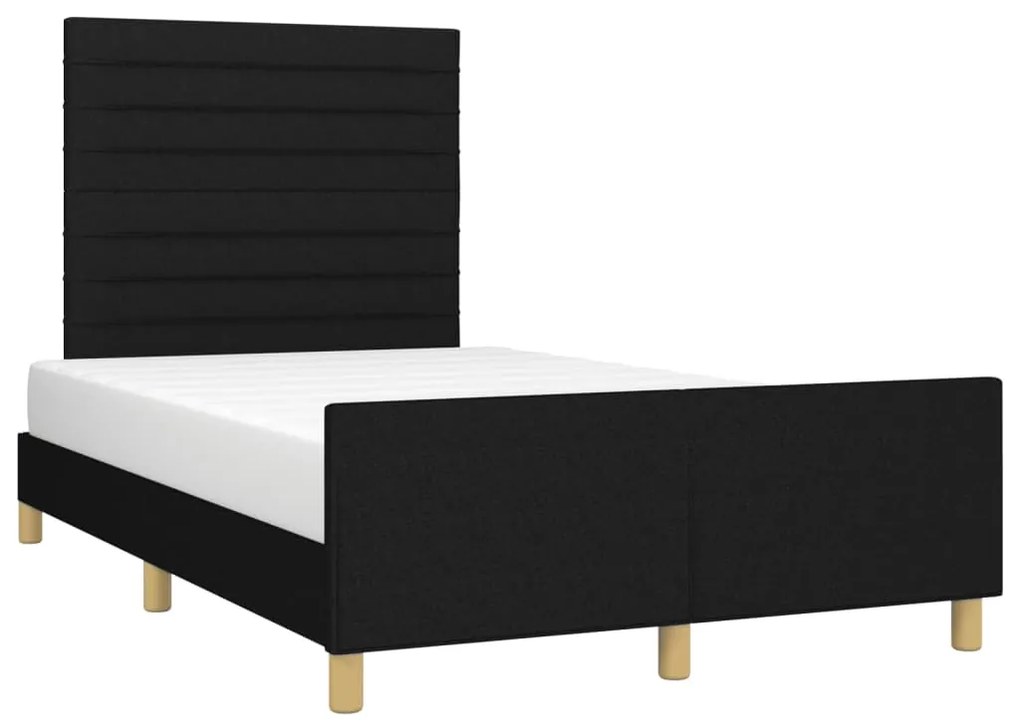 Estrutura de cama sem colchão preto 120x190 cm tecido