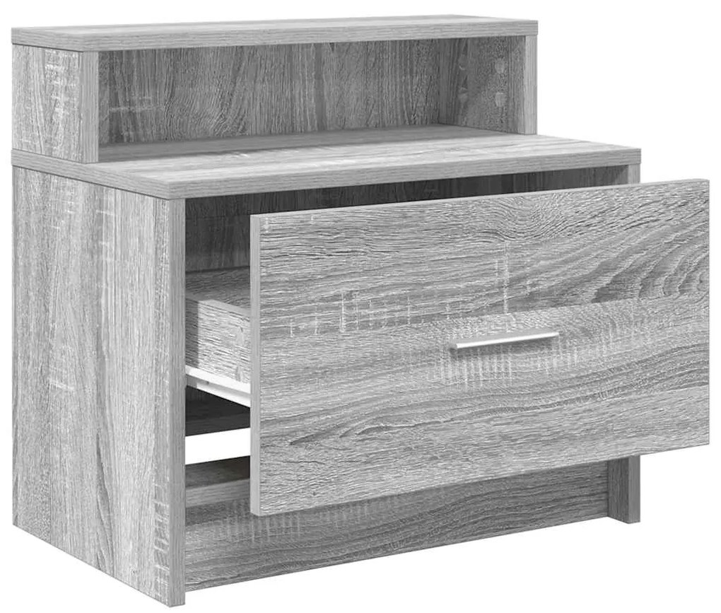Mesa de cabeceira com gaveta 51x31x47 cm cinzento sonoma
