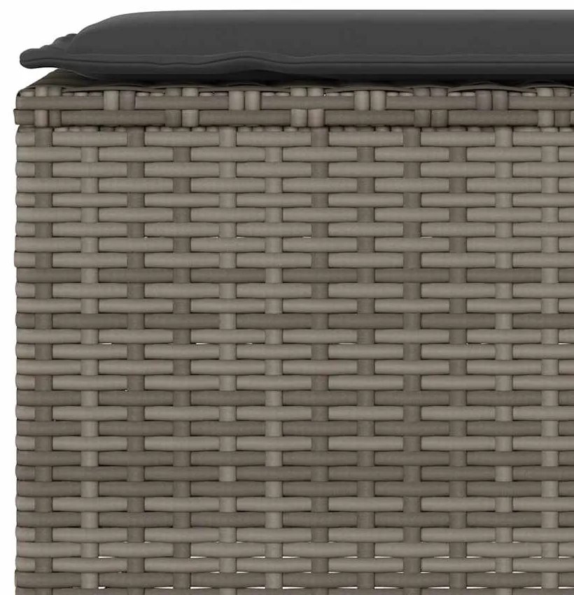 Banco de jardim com almofadão 110x30x40,5 cm vime PE cinzento