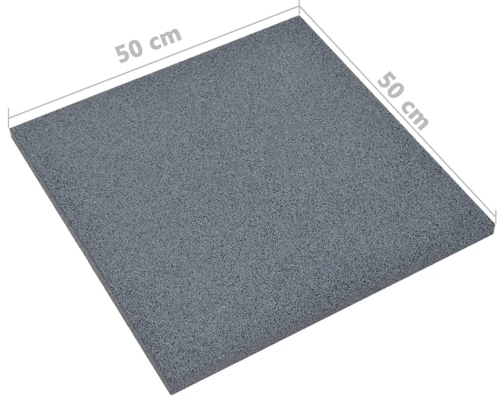 Ladrilhos prot. contra quedas 18 pcs borracha 50x50x3 cm cinza