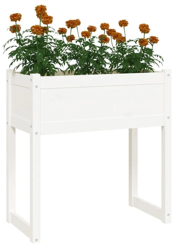 Vaso/floreira 78x40x81 cm pinho maciço branco
